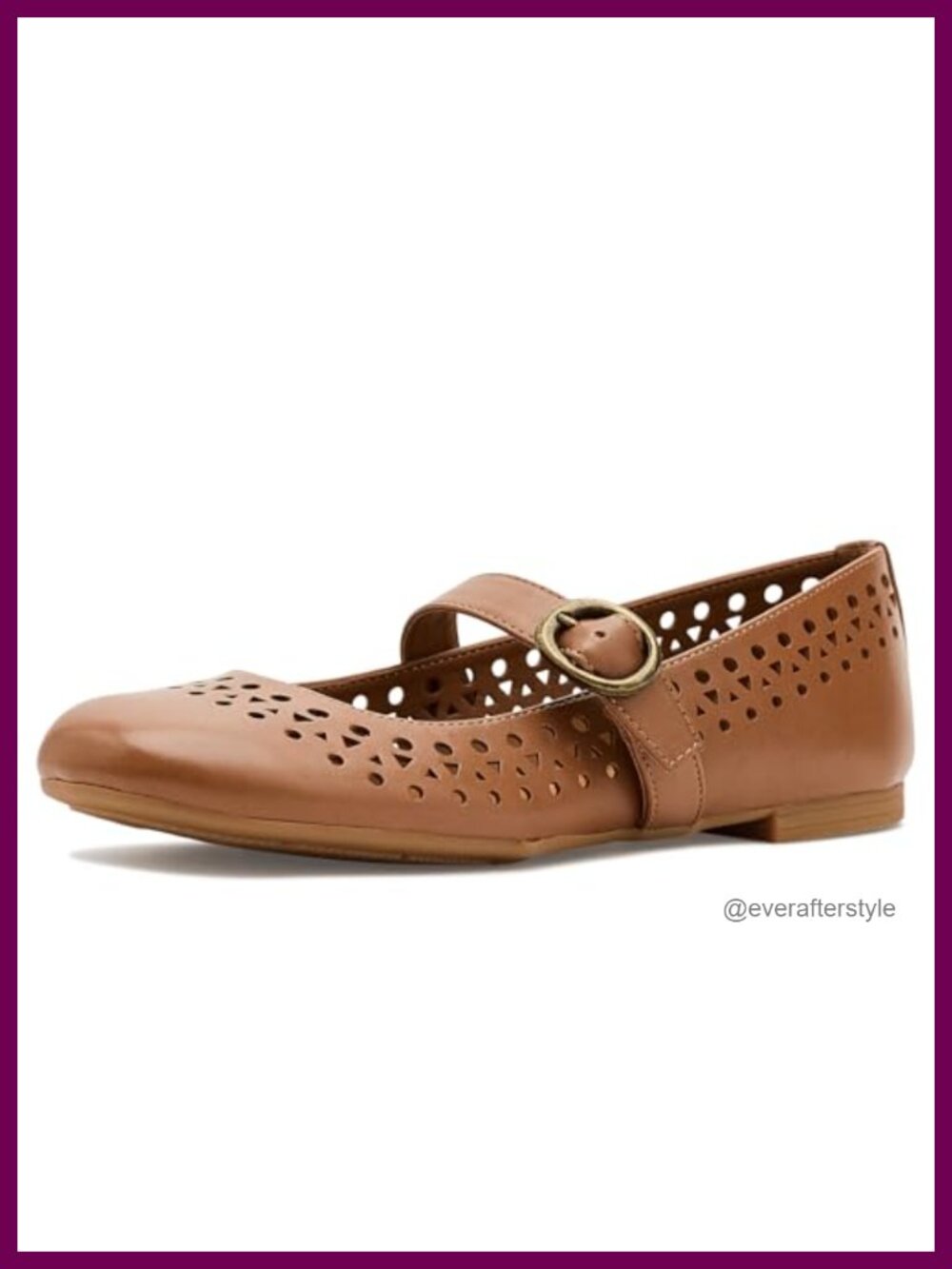 Women's Faux Leather Mary Jane Ballet Flats Comfort Buckle Strap